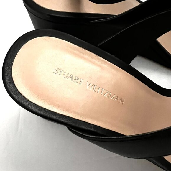 Stuart Weitzman Ava Ankle 75 wedge Sandal in Black Size 8.5 - Picture 5 of 10